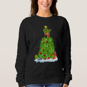 Xmas Decorations Lights Santa Horse Christmas Tree Sweatshirt