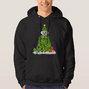Xmas Decorations Lights Santa Maltese Dog Christma Hoodie