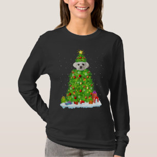 Xmas Decorations Lights Santa Maltese Dog Christma T-Shirt