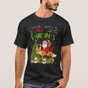 Xmas Decorations Lights Santa Riding Fox Christmas T-Shirt