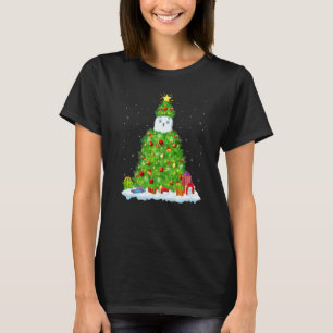 Xmas Decorations Lights Santa Snowy Owl Bird Chris T-Shirt