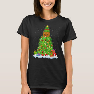 Xmas Decorations Lights Santa Wombat Christmas Tre T-Shirt