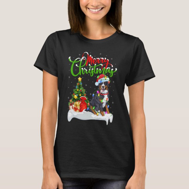 Xmas Decorations Santa Bernese Mountain Dog Christ T-Shirt (Front)