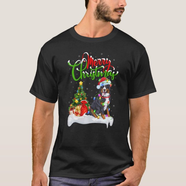 Xmas Decorations Santa Bernese Mountain Dog Christ T-Shirt (Front)