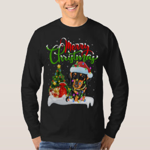 Xmas Decorations Santa Dachshund Dog Christmas T-Shirt