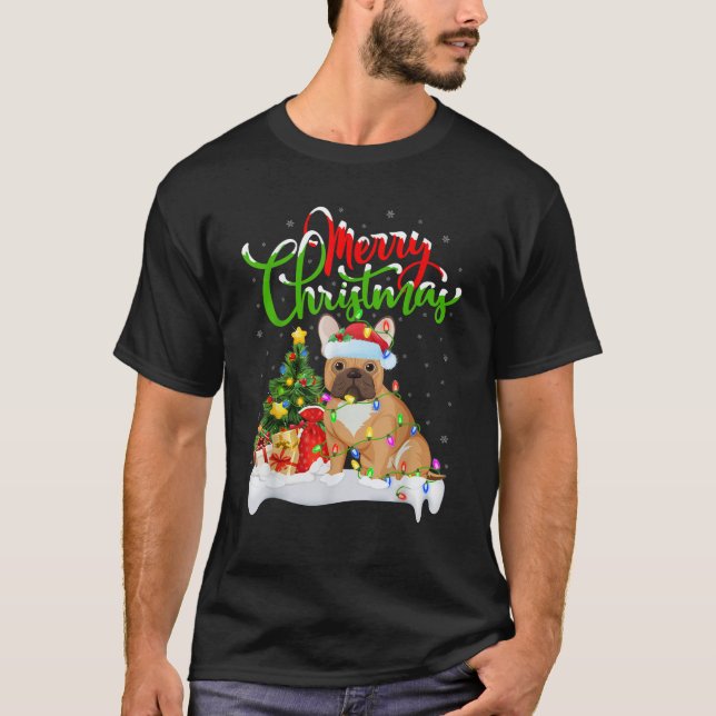 Xmas Decorations Santa French Bulldog Christmas  T-Shirt (Front)