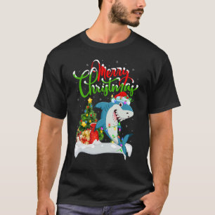 Xmas Decorations Santa Great White Shark Christmas T-Shirt
