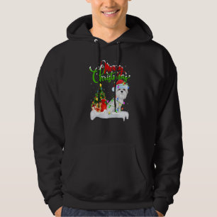 Xmas Decorations Santa Maltese Dog Christmas Hoodie