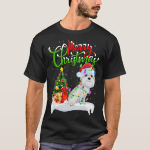 Xmas Decorations Santa Maltese Dog Christmas T-Shirt