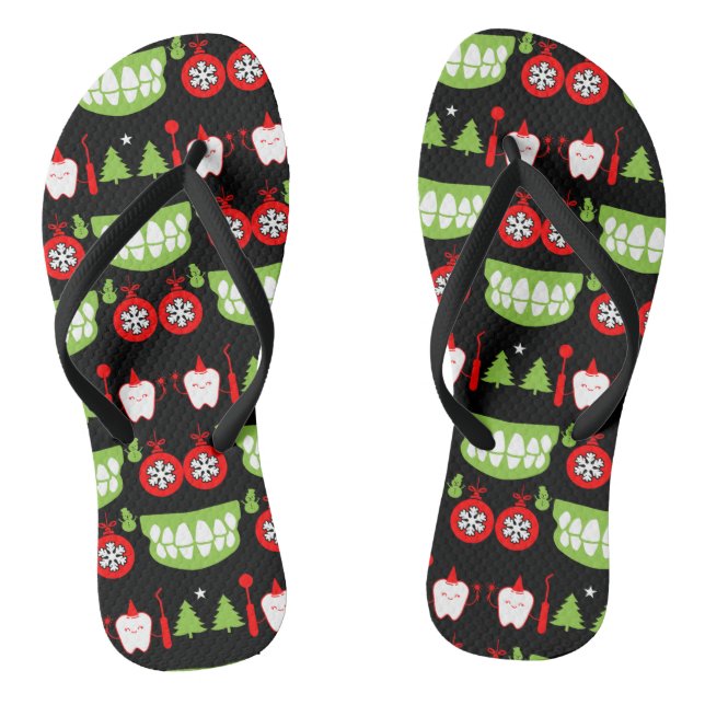 Xmas Dental Doctor Gifts Flip Flops (Footbed)