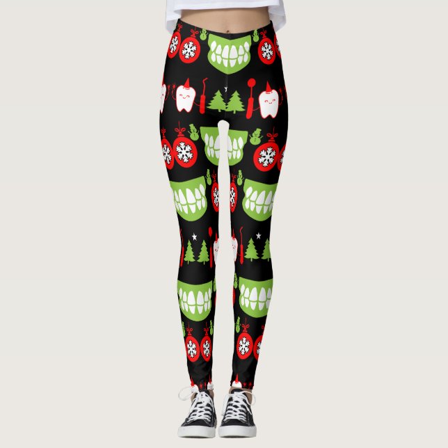 Xmas Dental Doctor Gifts Leggings (Front)