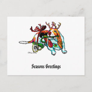 Xmas Disability Hound Postcard