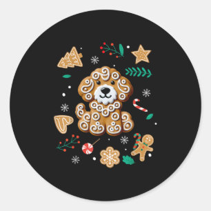 Xmas Dog Gingerbread Goldendoodle Golden Doodle Ch Classic Round Sticker