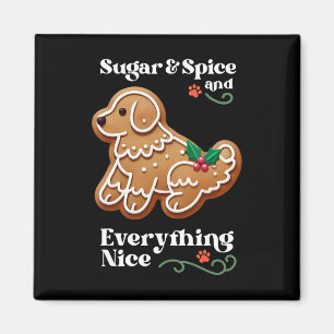 Xmas Dog Gingerbread Sugar Spice Christmas Cookie Magnet