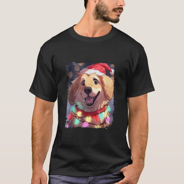Xmas Dog Golden Retriever Christmas Tank Top (Front)