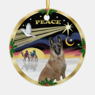 Xmas Dove - Belgian Malinois Ceramic Tree Decoration
