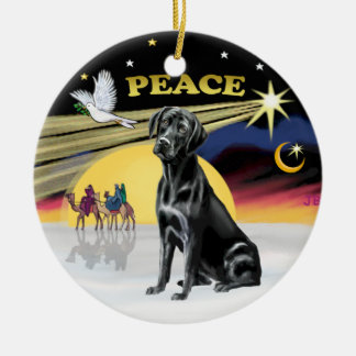 Xmas Dove - Black Labrador Ceramic Tree Decoration