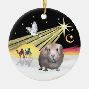Xmas Dove - Guinea Pig #2 Ceramic Tree Decoration