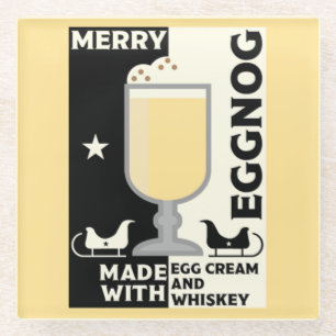 Xmas Eggnog Punch Glass Coaster