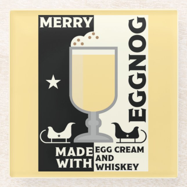 Xmas Eggnog Punch    Glass Coaster (Front)