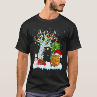 Xmas Element Tree Lighting Santa Pineapple Fruit C T-Shirt