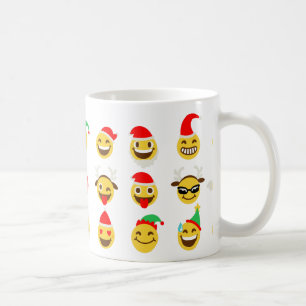 xmas emoji happy faces coffee mug