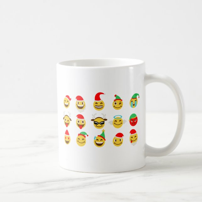 xmas emoji happy faces coffee mug (Right)