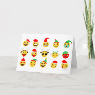 xmas emoji happy faces holiday card
