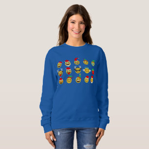xmas emoji happy faces womens sweatshirt