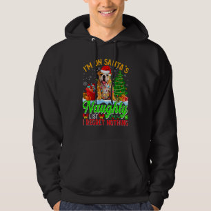 Xmas English Bulldog Dog On Santa's Naughty List Hoodie
