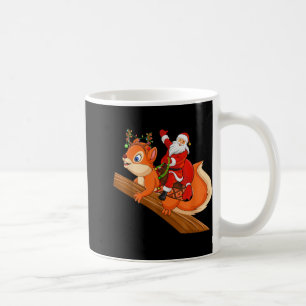 Xmas Family Matching Funny Santa Riding Squirrel C Coffee Mug