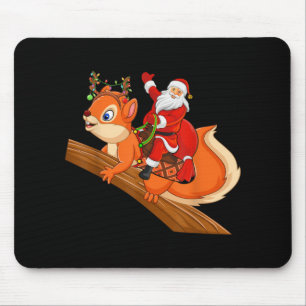 Xmas Family Matching Funny Santa Riding Squirrel C Mouse Mat