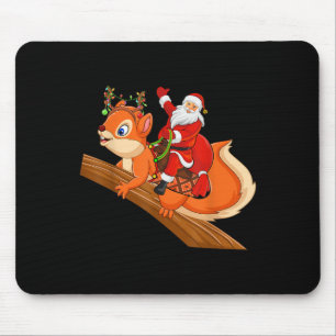 Xmas Family Matching Funny Santa Riding Squirrel C Mouse Mat