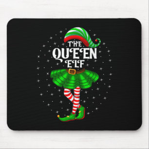 Xmas Family Matching Women Girls Mom The Queen Elf Mouse Mat