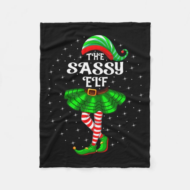 Xmas Family Matching Women Girls Mom The Sy Elf Ch Fleece Blanket (Front)