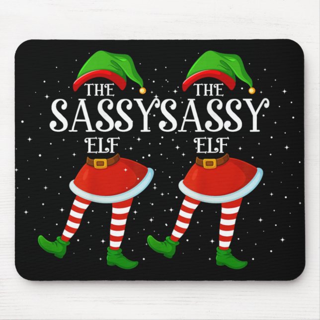 Xmas Family Matching Women Girls The Sy Elf Christ Mouse Mat (Front)