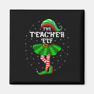 Xmas Family Matching Women Girls The Teacher Elf C Magnet