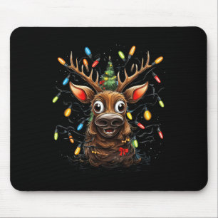 Xmas Family Merry Christmas Tree Lights Kids Funny Mouse Mat