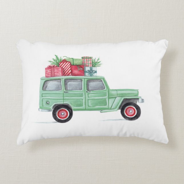 Xmas Family Truckster Decorative Cushion (Front)