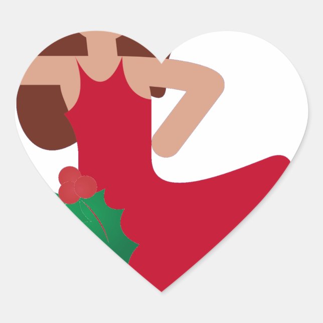 xmas flamenco dancer emoji heart sticker (Front)