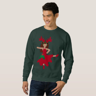 xmas flamenco dancer emoji mens sweatshirt