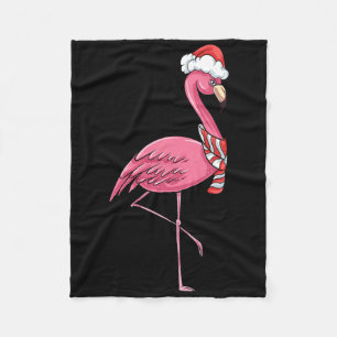 Xmas Flamingo Christmas In July Fleece Blanket