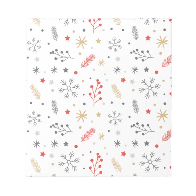 Xmas Flower And Star Notepad (Front)