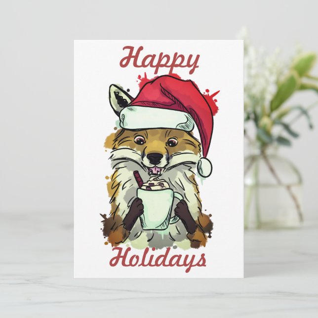 Xmas fox holiday card (Standing Front)