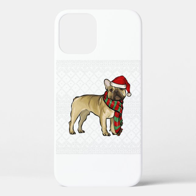 Xmas French Bulldog Santa Claus Hat Ugly Christmas Case-Mate iPhone Case (Back)