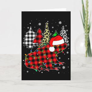 Xmas Frog Animals Christmas Buffalo Plaid Leopard Card