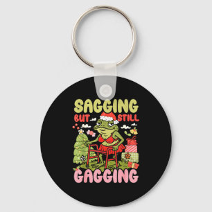 Xmas Funny Frog Meme Christmas Sagging But Still G Key Ring