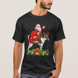Xmas Funny Santa Riding Jack Russell Terrier Dog C T-Shirt