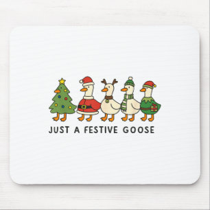 Xmas Funny Silly Goose Christmas Pjs Just A Festiv Mouse Mat