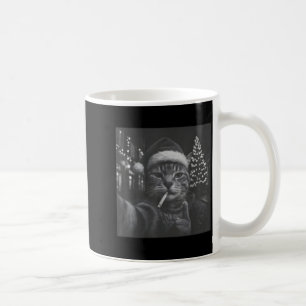 Xmas Funny Smoking Cat Cigarette Kitty Gen Z Meme Coffee Mug